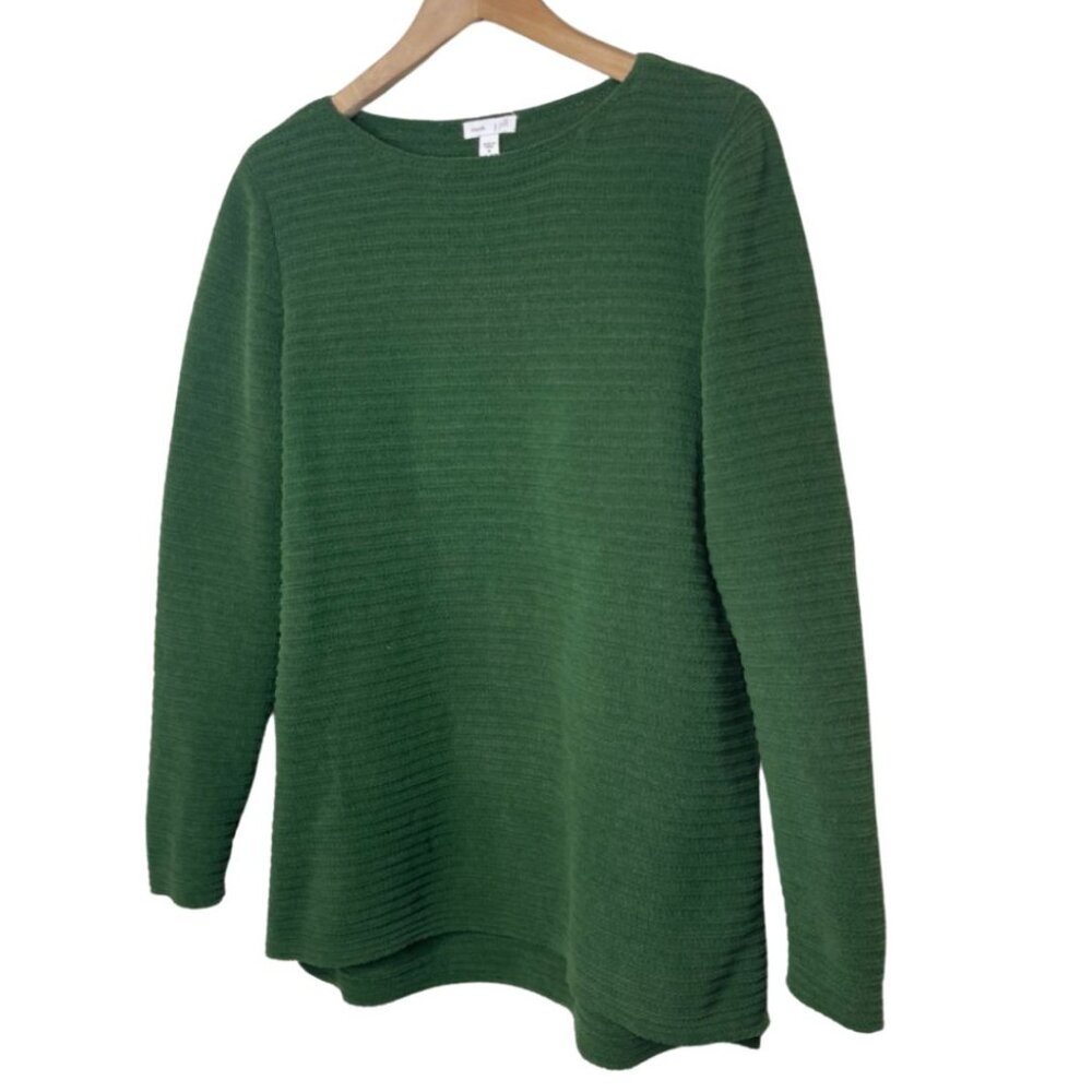 J. JILL | Women's Emerald Green Cozy Relaxed Chenille Crewneck Sweater | Size M - Picture 5 of 12